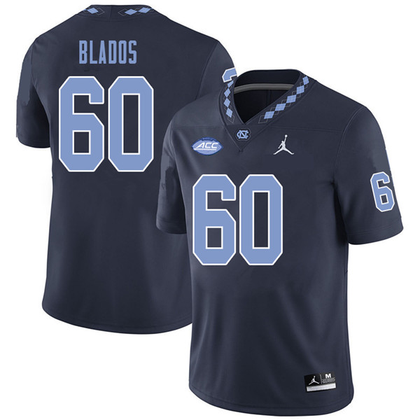 Jordan Brand Men #60 Brian Blados North Carolina Tar Heels College Football Jerseys Sale-Navy